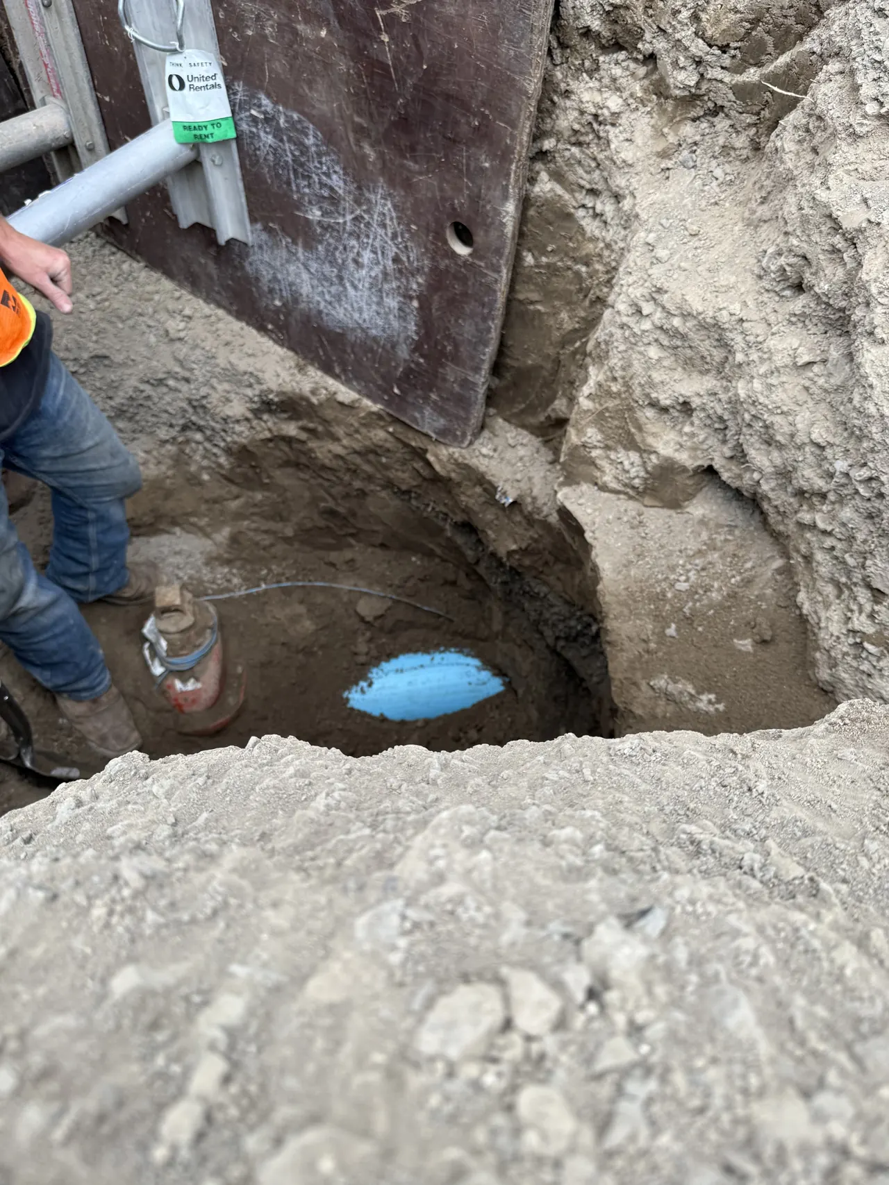 Underground utility trench and pipe