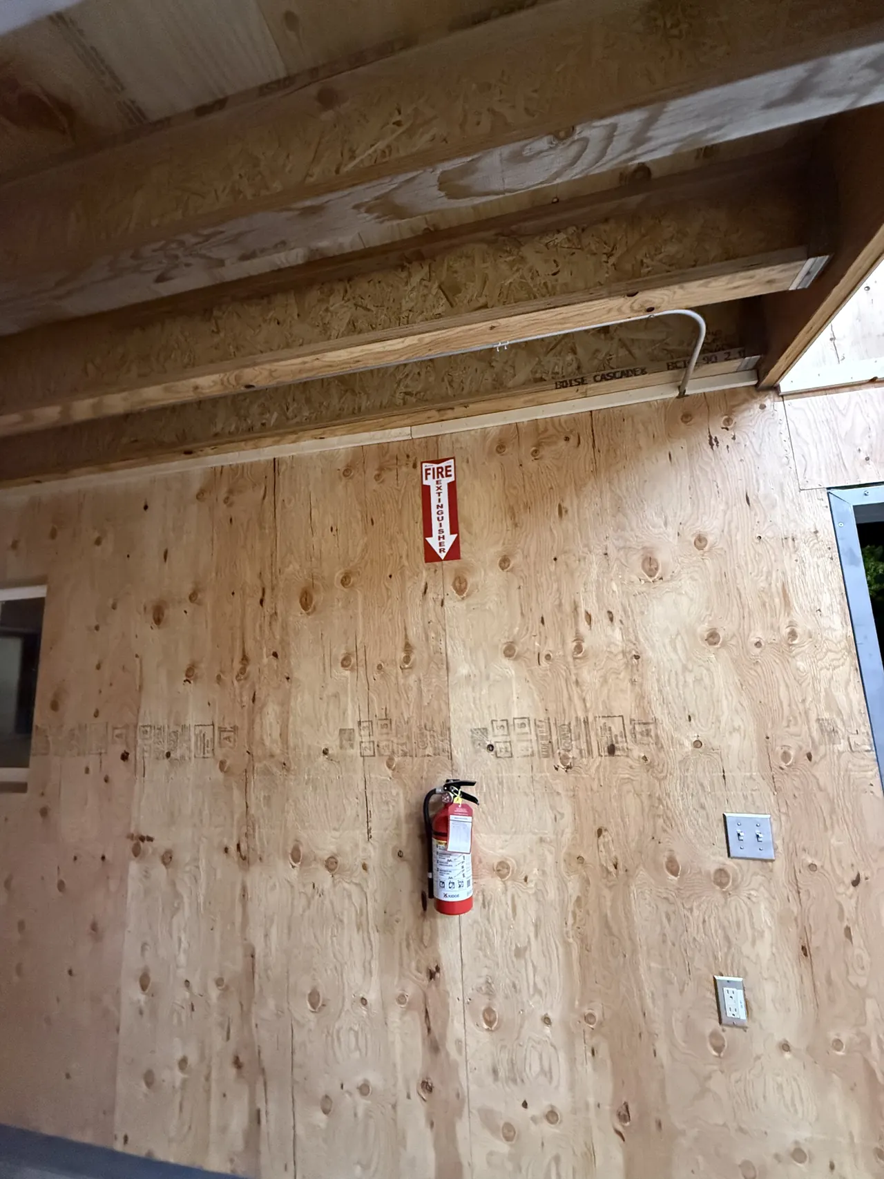Interior wall sheathing and framing at Walla Walla Veterans Home