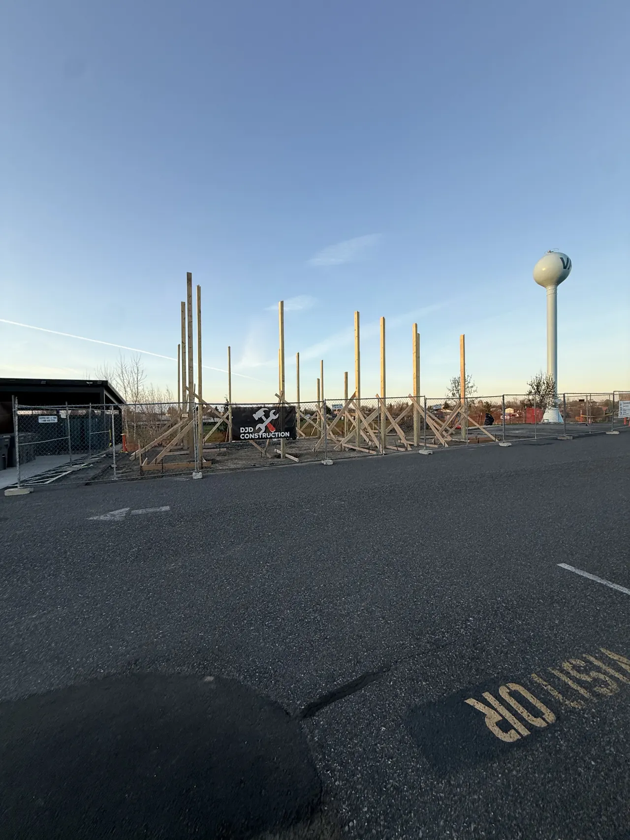Building posts installed around the slab area at Walla Walla Veterans Home
