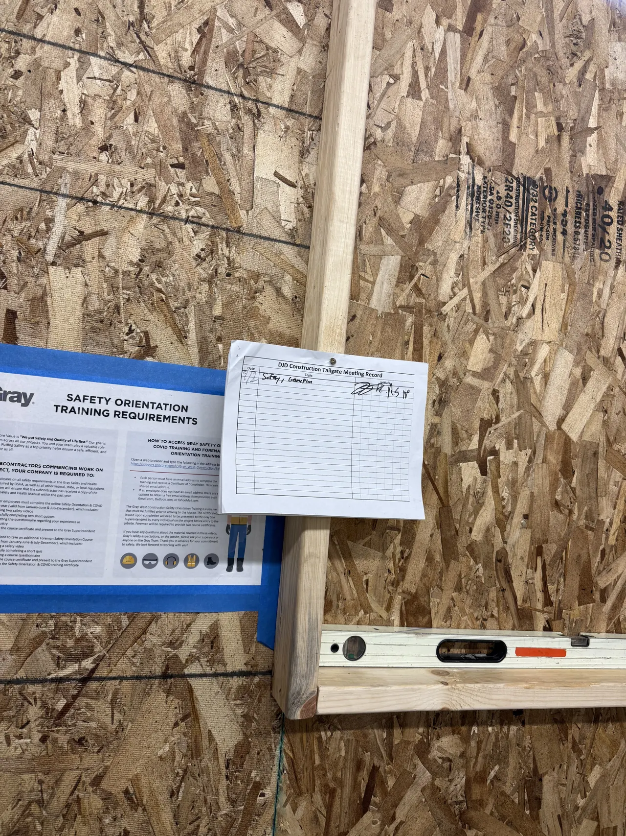 Temporary plywood protection at the retail project